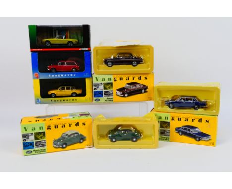 Corgi Vanguards - 6 x boxed cars including Triumph Dolomite Sprint # VA05300, limited edition Triumph Stag # VA10105 and simi