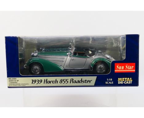 Sun Star - A boxed 1;18 scale Sun Star #2404 1939 Horch 855 Roadster. The model appears to be in Mint condition, housed in a 
