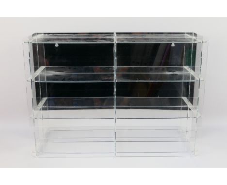 Display Case - An acrylic wall mount display case suitable for 1:18 scale cars. It measures 65 x 46 x 14 cm, small crack in f