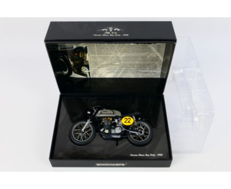 Minichamps - Diecast - A boxed 1/12 scale diecast Norton Manx Ray Petty 1960 (122 132400) from Classic Bike series no.26. Ite
