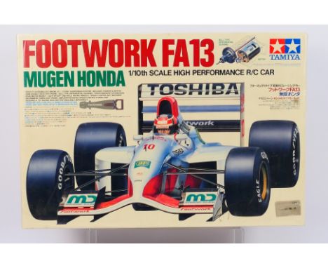 Tamiya - A boxed vintage 1992 factory sealed Tamiya 1:10 scale #58114 Footwork FA13 Mugen Honda F1 High Performance RC car ki