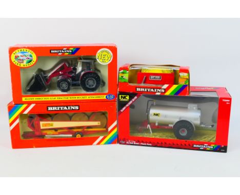 Britains - A boxed collection of diecast 1:32 scale farm vehicles and implements from Britains. Lot consists of Britains #094