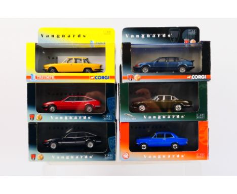 Corgi Vanguards - 6 x boxed cars including limited edition Triumph 2500S # VA08210, Rover SD1 Vitesse (de-certificated) # VA0