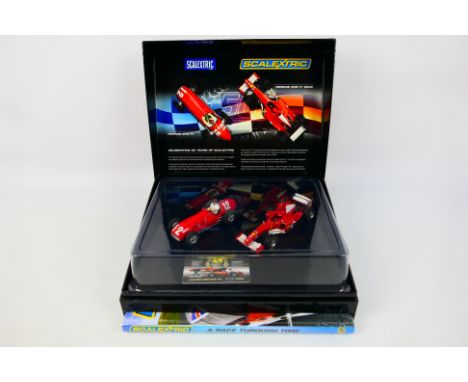 Scalextric - A boxed Scalextric Limited Edition C2782A '50 Years - Celebrating 50 Years of Scalextric' slot car set. The two 
