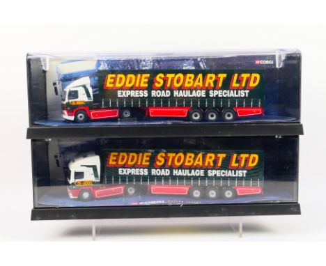 Corgi - Two boxed 1:50 scale Corgi 'Modern Trucks in 'Eddie Stobart' liveries', including #75403 Leyland DAF Curtainside; wit