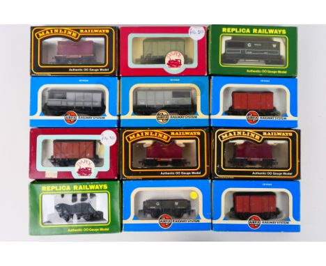 Mainline - Replica Railways - Airfix - A boxed rake of 12 OO gauge freight rolling stock wagons. Lot includes Dapol #B102 Ven