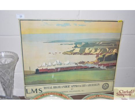 A poster L.M.S Royal Highlander Approaches Aberdeen by Norman Wilkinson R.I.