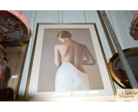 A female semi nude print