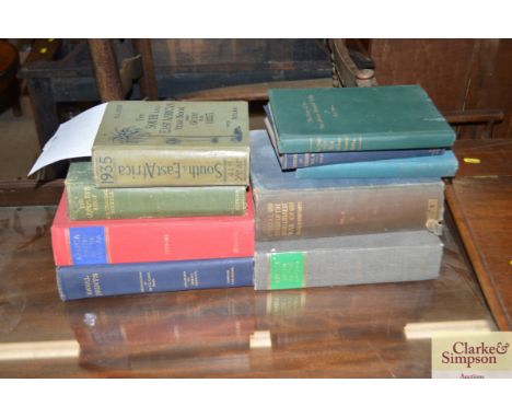 A quantity of books to include "The South and East Africa Year Book and Guide" from 1935 with atlas; "The Call to Honor" 1940