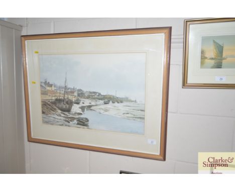 After David Hurrell, pencil signed print Leigh on Sea