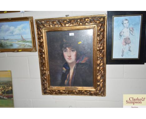 A large gilt framed print, Melrosa 