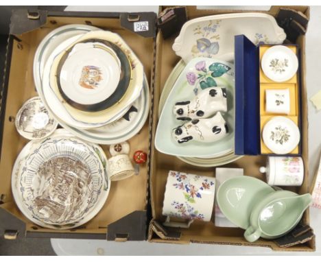 A Mixed Collection of Ceramics to include Arthur Wood Staffordshire Spaniels, Carltonware dish, Portmerion Slamon Oval Dish, 