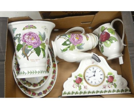 Portmerion, Botanic Garden and Pomona Type Items includes clock, jugs, teapot, vase etc. (1 Tray)