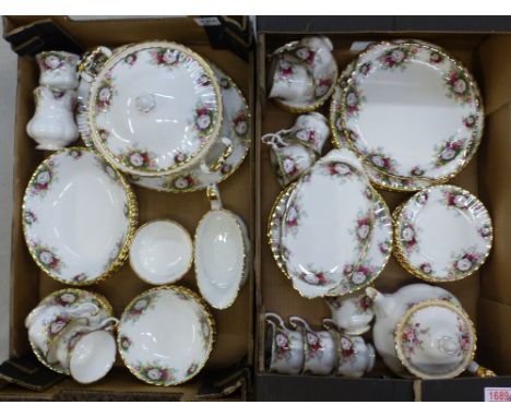 Royal Albert 'Celebrations' part tea/dinner set to include teapot, milk jug, sugar bowl, lidded taurine, oval serving plate, 