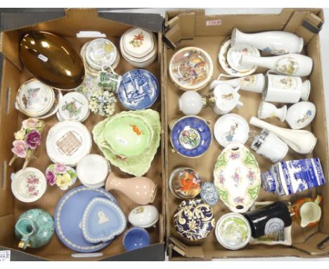 A Mixed Collection of Ceramics to include Wedgwood Blue Jasperware, Cornucopia pattern lidded box, Wade, Carltonware salad wa