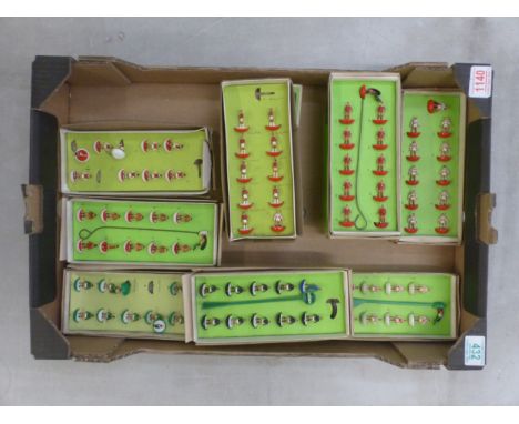 Collection of vintage Subbuteo football teams to include Man Utd, Liverpool, Arsenal, Stoke, Walsall and Aberdeen amongst oth