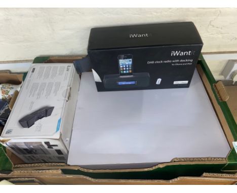 Sony Playstation 3, with controller and cables, also included iWantit DAB clock radio for iPhone and iPod, and iLuv speaker d