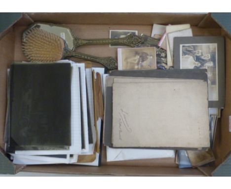 Collection of photo dry glass plates, negatives 8x6, to include vehicles, football teams and family portraits, also includes 