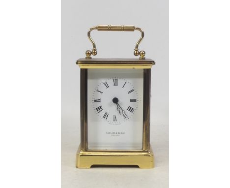 Taylor &amp; Bligh, Small Brass Carriage Clock. Height: 16cm