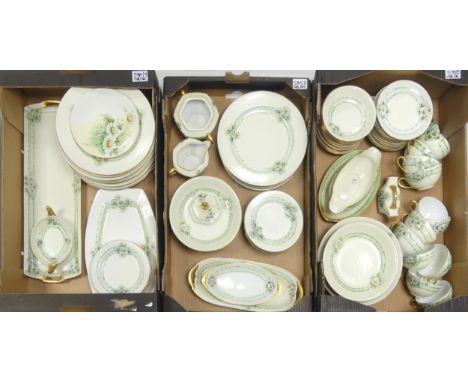 A Large J &amp; C Bavaria Hand Painted Porcelain Daisy Design Part Tea/Dinner Set including Teacups, Saucers, Milk Jug, Lidde