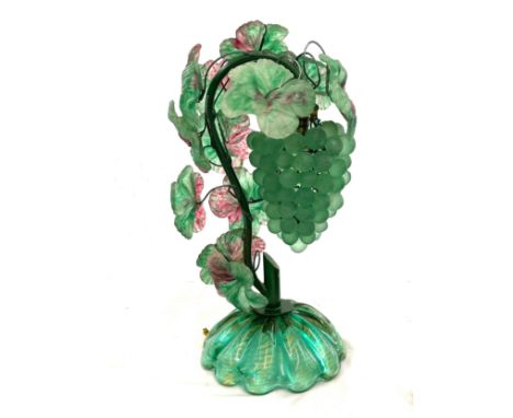 Murano glass grape lamp, approximately 38cm high, requires re-wiring 