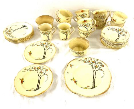 Woods Lawleys primrose pottery part tea service approx 39 pieces 
