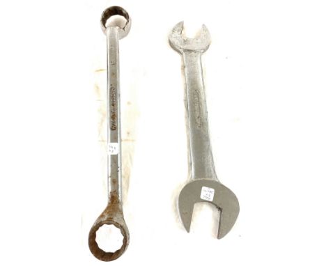 2 Large spanners, 1 ring spanner 1 open ended spanner 