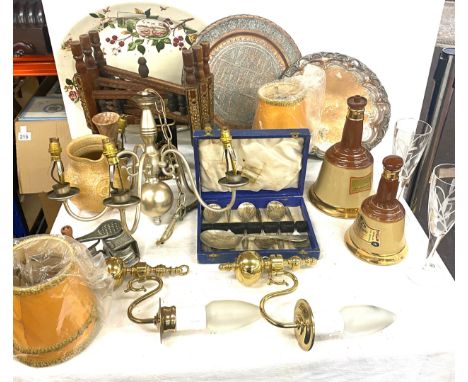 Large selection of miscellaneous includes light fittings, whiskey bells, Coalport expression of love, Lenox eagle of peace et