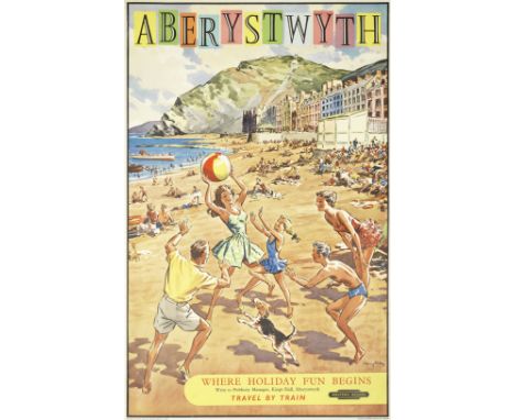 HARRY RILEY (1895-1966)ABERYSTWYTH, British Railwaysoffset lithograph in colours, cond.B, printed by Fleming &amp; Humphreys 
