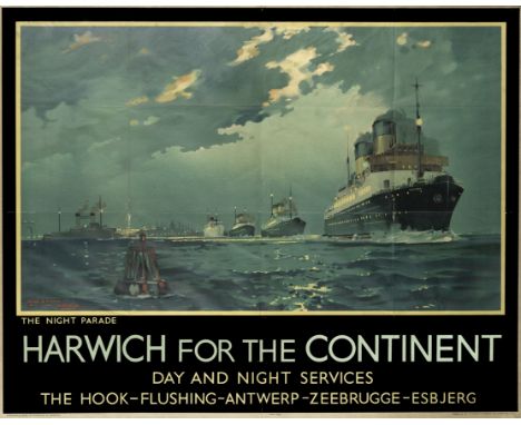 FRANK HENRY MASON (1876-1965)HARWICH FOR THE CONTINENT, The Night Paradelithograph poster in colours, printed by Jarrold &amp