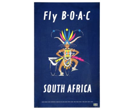 ANONYMOUSSOUTH AFRICA, fly BOACsilkscreen poster in colour, 1953, cond.B, 40 x 25ins (101 x 62cm.)This lot is subject to the 