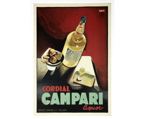 MARCELLO NIZZOLI (1887-1969)CAMPARIlithographic poster in colours, 1926, cond B+, printed by R. Questura, Milano, backed on l
