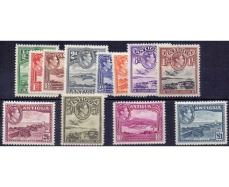 ANTIGUA STAMPS 1938 unmounted mint set of 12 to £1, light gum tone SG 98-109
