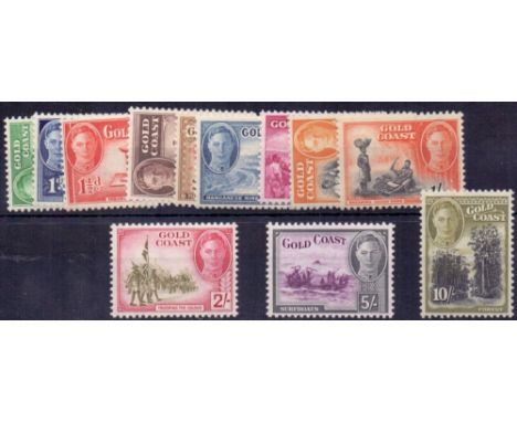 GOLD COAST STAMPS 1948 unmounted mint set of 12 to 10/- SG 135-146