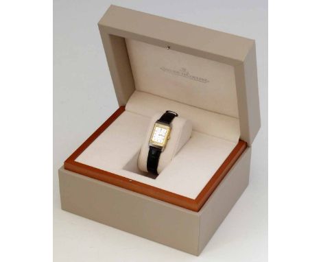 Jaeger-LeCoultre Reverso quartz lady's wristwatch, two tone silvered dial, bi metal stainless and gold case, 32 x 19mm, 260.5