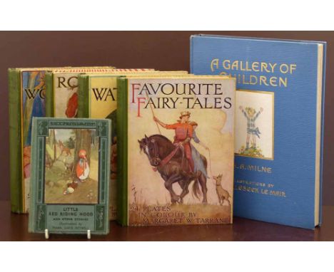 Milne, A.A., A Gallery of Children, 1925, illus. Willebeck Le Mair, blue cloth, 4to and five other juvenile volumes including