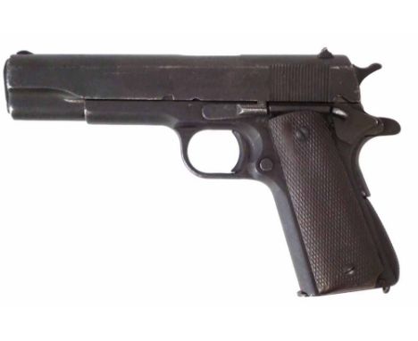 Deactivated 1911 A1 US Army semi automatic .45ACP calibre pistol, the slide stamped U.S. & S Co. Swissvale, with an associate