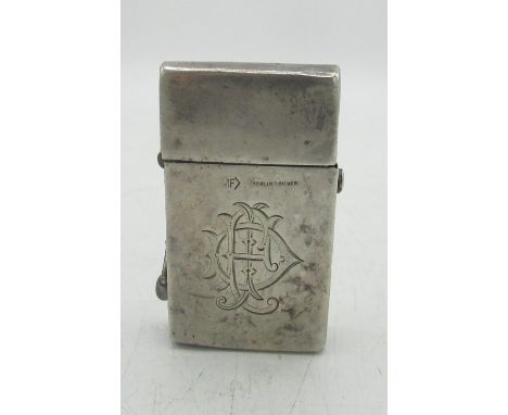 Marked sterling silver lighter with engraved initials 
