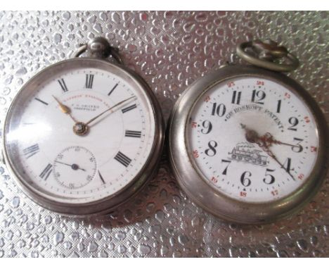 J. G. Graves, Sheffield, The Express "English lever" silver open face key wound pocket watch, signed white enamel dial with R