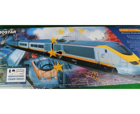 Boxed Hornby Eurostar electric train set (complete), boxed Hornby Virgin trains 125 High Speed train (just train pack), boxed