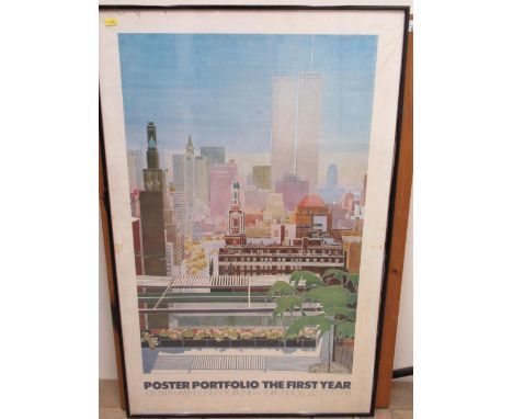 Poster Portfolio - The First Year 1981, featuring the Twin Towers, 438 Sixth Avenue, New York , 94cm x 60cm 
