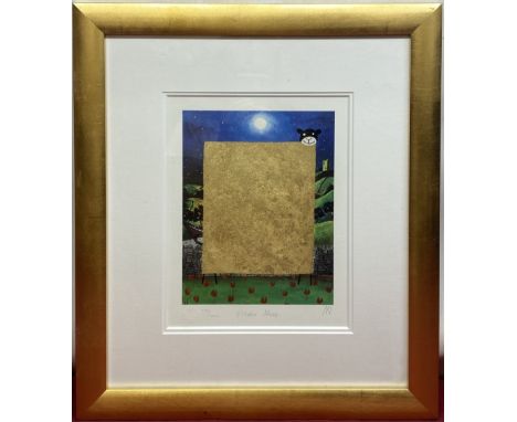 After Mackenzie Thorpe (British, b.1956); 'Golden Sheep', photo lithograph, Ltd.ed 375/2000, signed and titled in pencil, wit