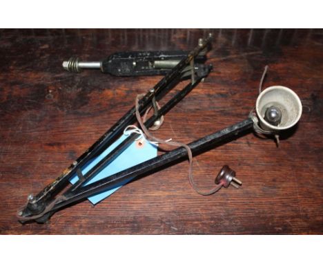Owain Wyn Evans Collection - Vintage Herbert Terry black japanned anglepoise navigators lamp, possibly from a WWII bomber 