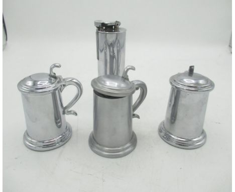 Three Dunhill tankard lighters and a Parker Roller Beacon Lighter (4) 