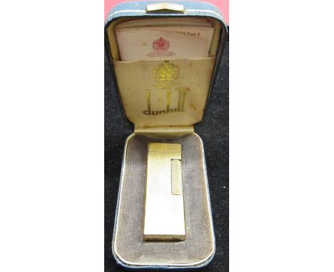 1960'S Dunhill Rollagas gold plated butane lighter complete with original box and instructions 