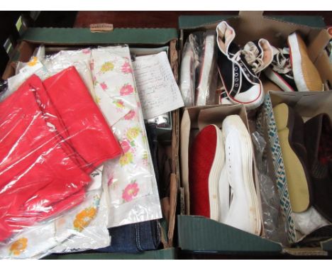 Collection of Vintage Retro clothing and footware incl; Dunlop Red Flash plimsoles boxed, three pairs of Jimsolls baseball bo