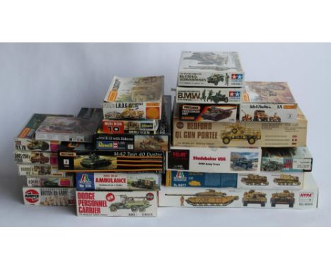 Owain Wyn Evans Collection - Collection of armour model kits in various popular scales including a number of Matchbox 1/76 di