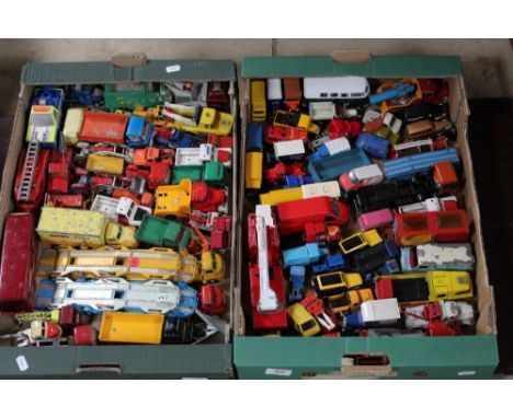 Large collection of play worn Dinky trucks, cars, toys, inc. Dinky supertoys horse box, Dinky supertoys Bedford pallet checke