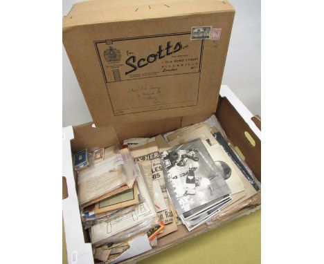 Ephemera comprising of period photographs, news papers photographic prints, depicting a 1910 Rolls Royce silver ghost Roi-des