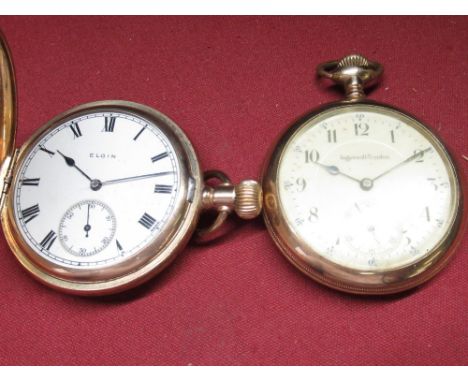 Elgin Hunter cased keyless pocket watch, hinged case back and cuvette, numbered 4825688, signed 7 jewel movement numbered 234